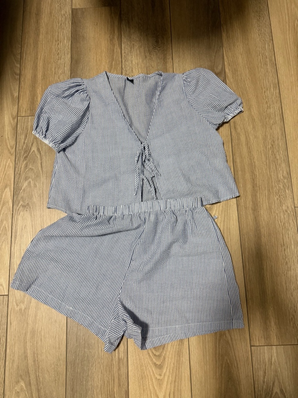 Striped Two-Piece Set - Blue & White